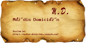 Módis Domicián névjegykártya